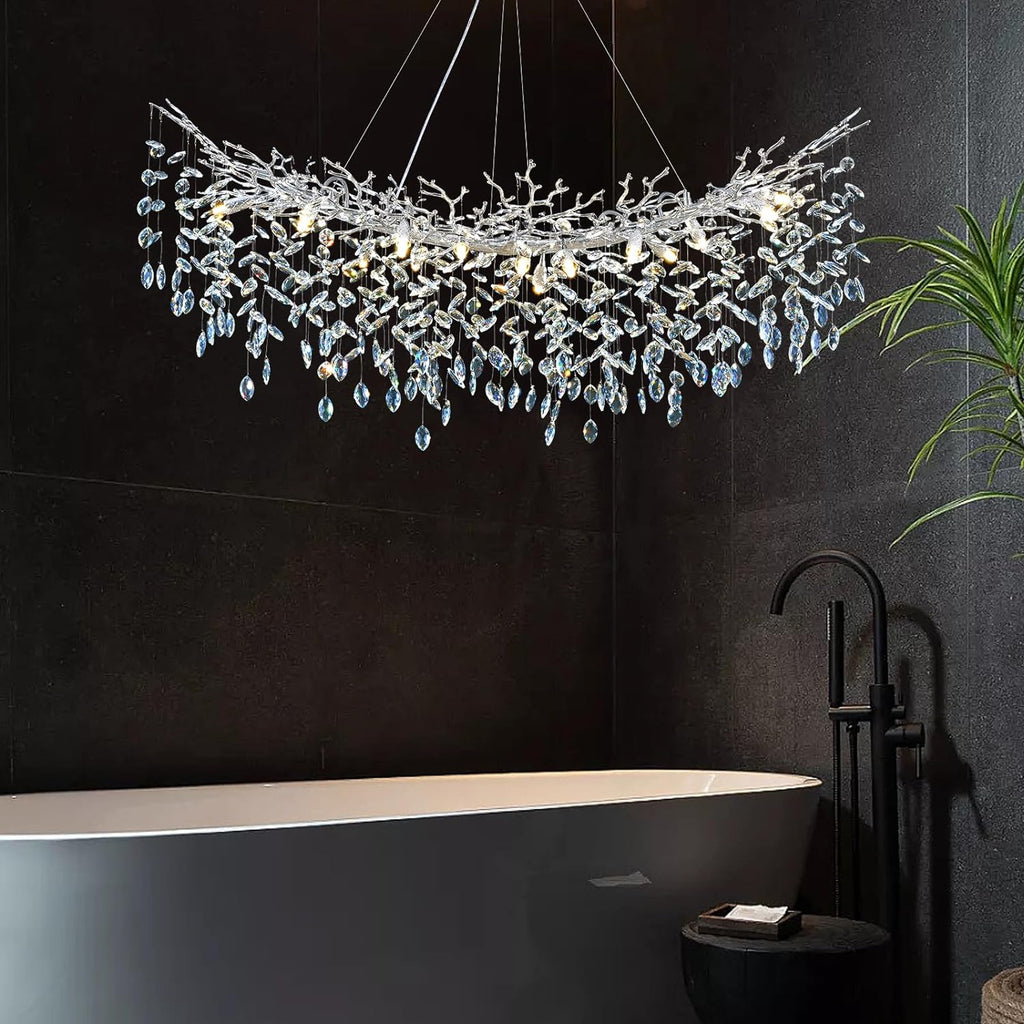 Modern Ice Eye Crystal Tree Branch Round Chandelier