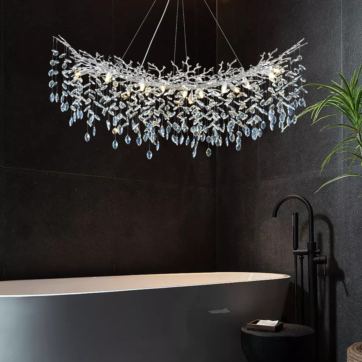 Modern Ice Eye Crystal Tree Branch Round Chandelier