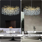 Modern Ice Eye Crystal Tree Branch Round Chandelier