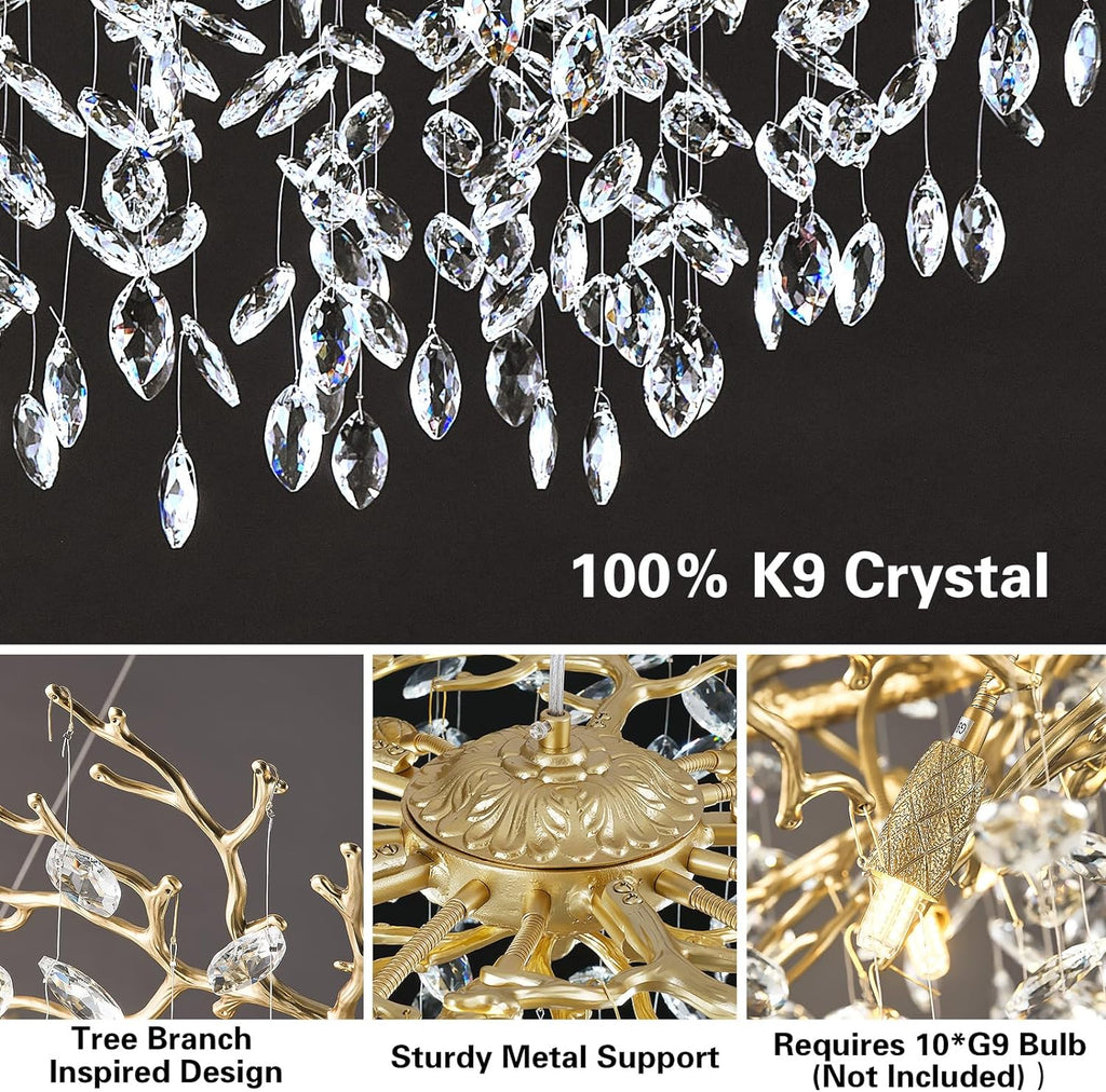Modern Ice Eye Crystal Tree Branch Round Chandelier