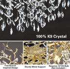 Modern Ice Eye Crystal Tree Branch Round Chandelier