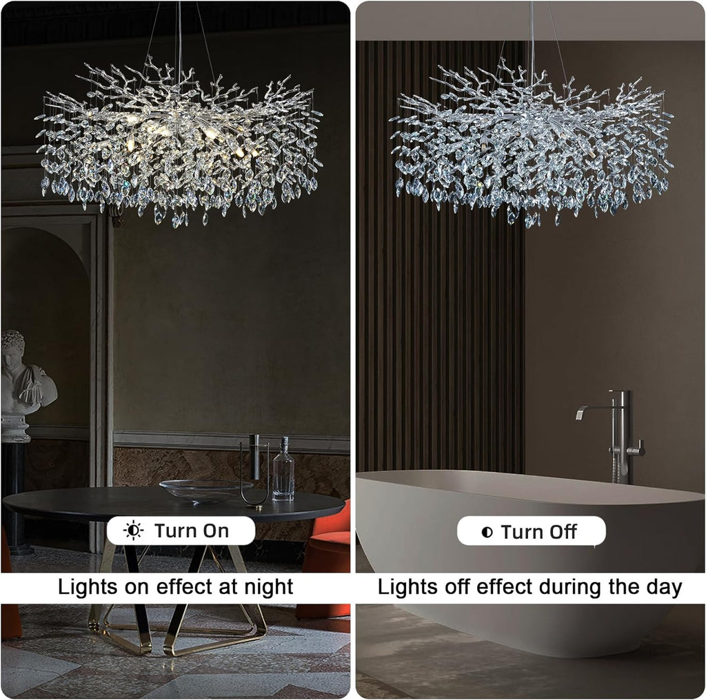 Modern Ice Eye Crystal Tree Branch Round Chandelier