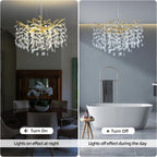 Modern Ice Eye Crystal Tree Branch Round Chandelier