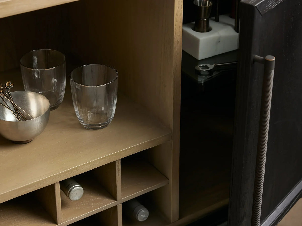 Hatton Bar Cabinet Solid Oak Wood Rectangular