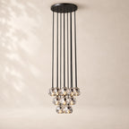 Bouvelle de Cristal Glass Round Cluster Chandelier 19"