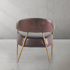 Thaddeus Brown Leather Lounge Armchair