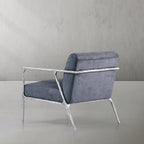 Thaddeus Retro Silver Iron Frame Track Armchair