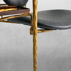 Thaddeus Enamel Wooden Plate Leather Armchair