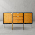 Thadson Metal Frame Rattan Side Cabinet 59''