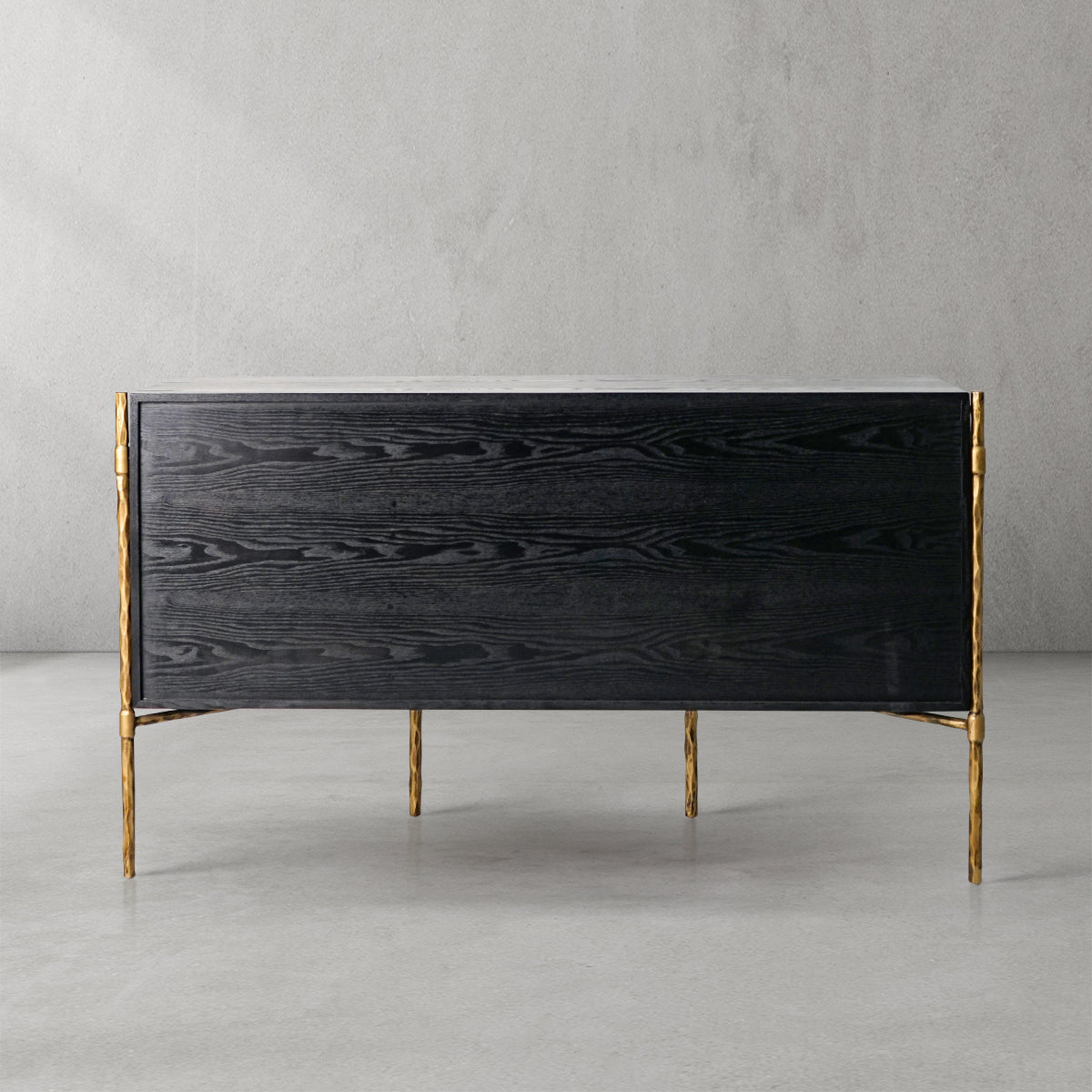 Thadson Metal Frame Rattan Side Cabinet 59''