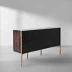 Thadson Metal Frame Rattan Side Cabinet 59''