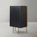 Thadson Metal Frame Rattan Side Cabinet 25''