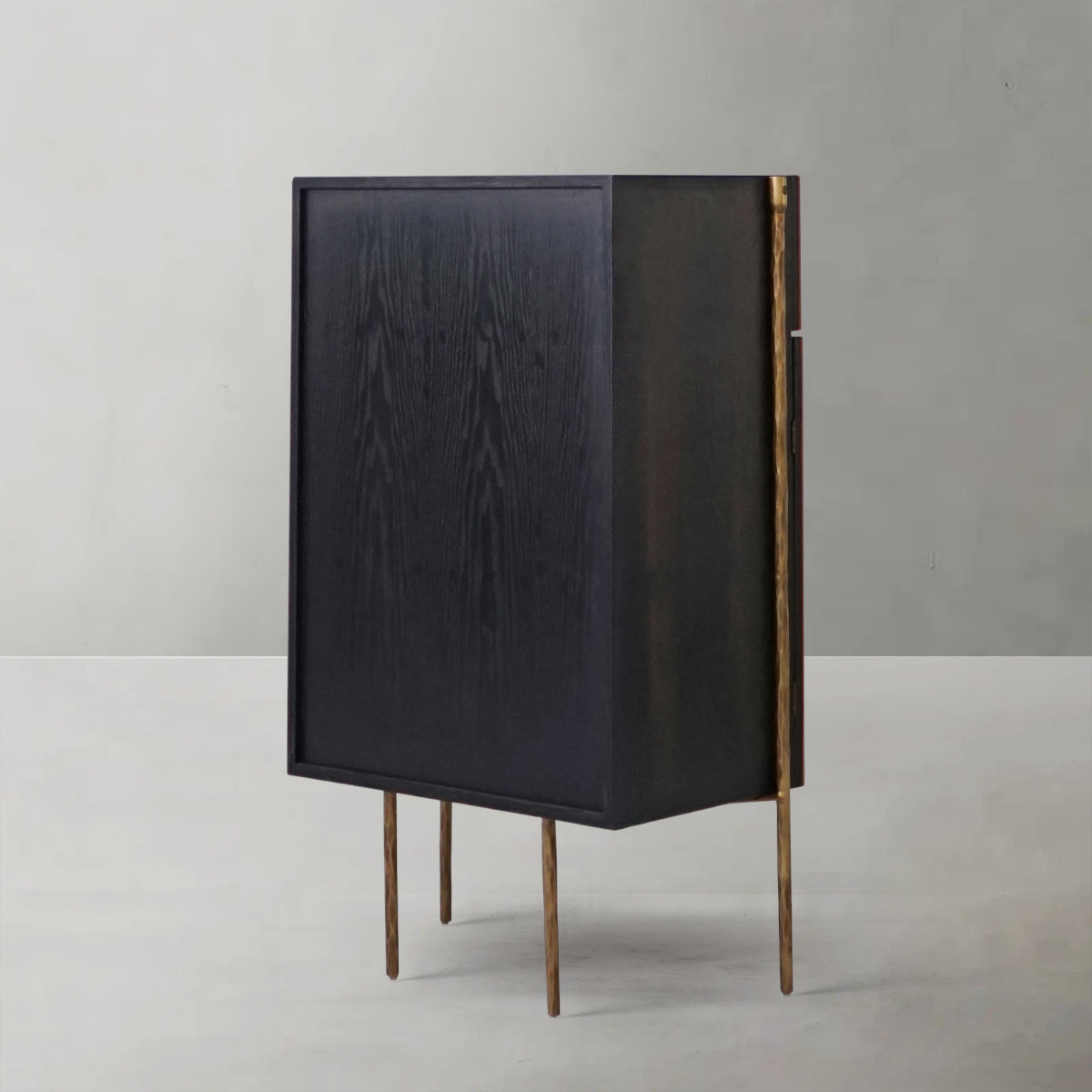 Thadson Metal Frame Rattan Side Cabinet 25''