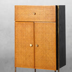 Thadson Metal Frame Rattan Side Cabinet 25''