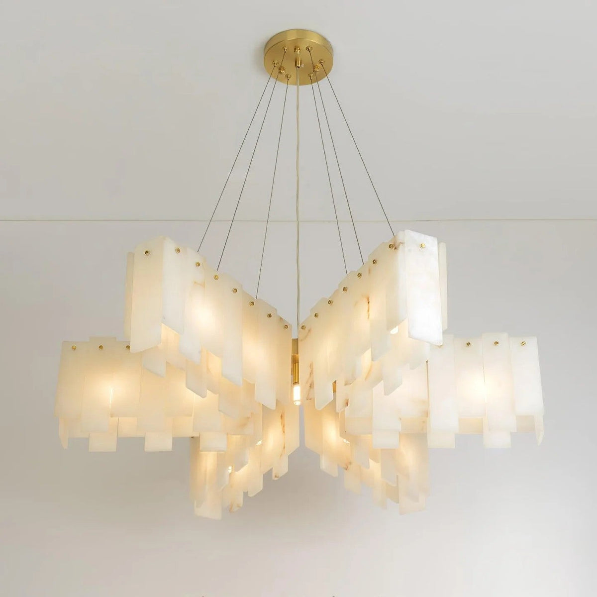 Cascade Alabaster Tiered Chandelier