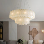 Cascade Alabaster Tiered Chandelier
