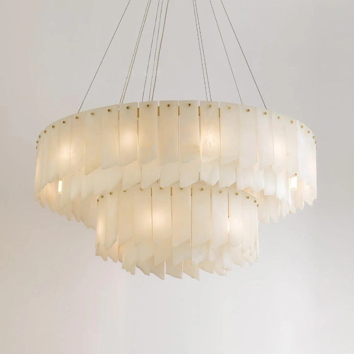 Cascade Alabaster Tiered Chandelier