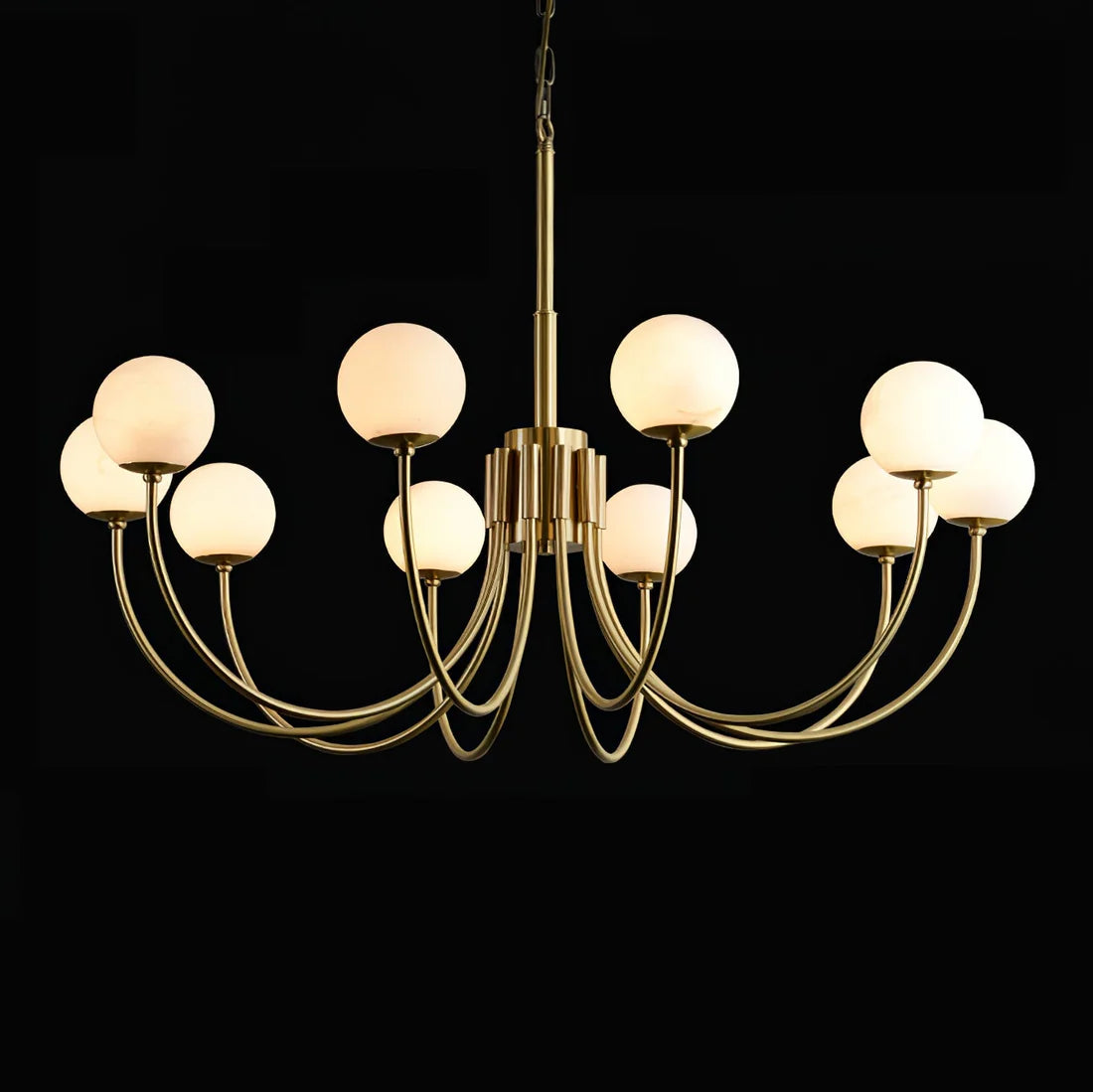 Alabaster 6‑10 Heads Globe Chandelier