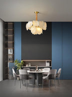 Alabaster Moira Modern Snowflake Multi-Layer Chandelier
