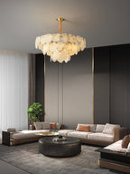 Alabaster Moira Modern Snowflake Multi-Layer Chandelier