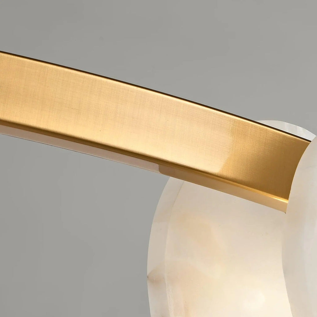 Alabaster 8-12 Head Brass & White Chandelier