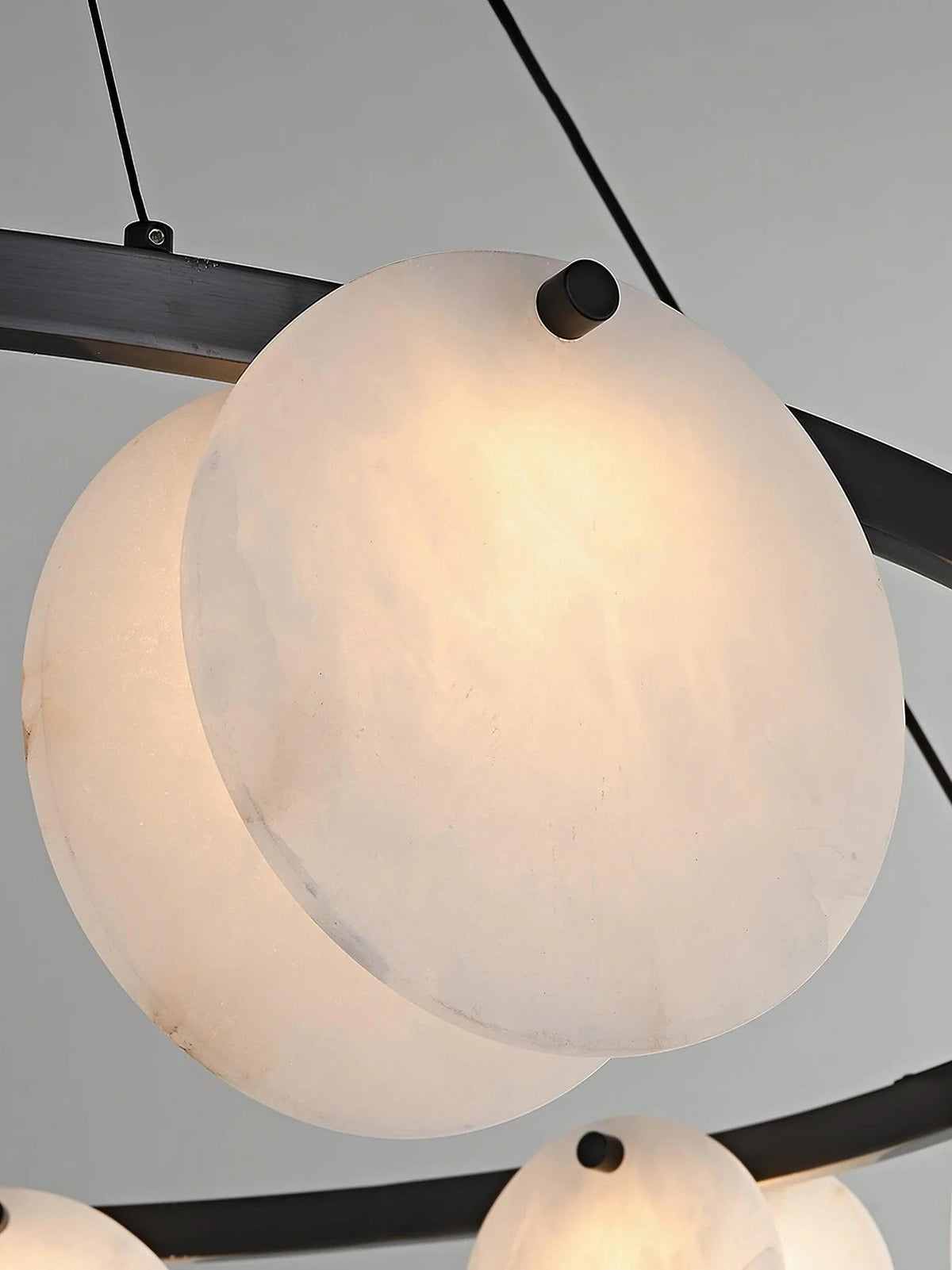 Alabaster 8-12 Head Brass & White Chandelier