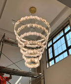 Alabaster Athena Spiral Chandelier For Staircase