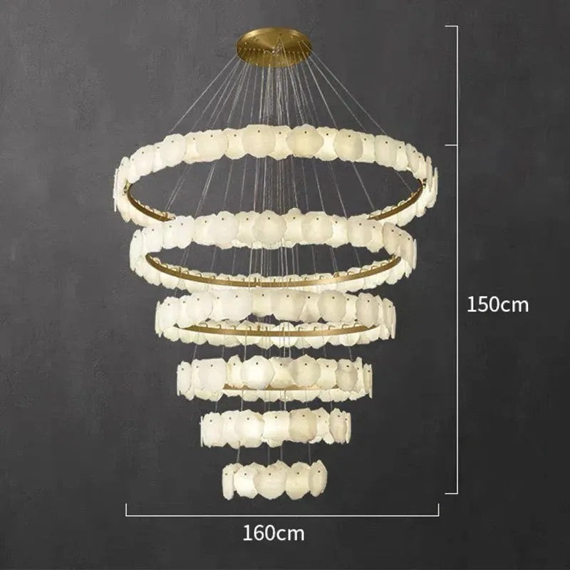 Alabaster Athena Spiral Chandelier For Staircase