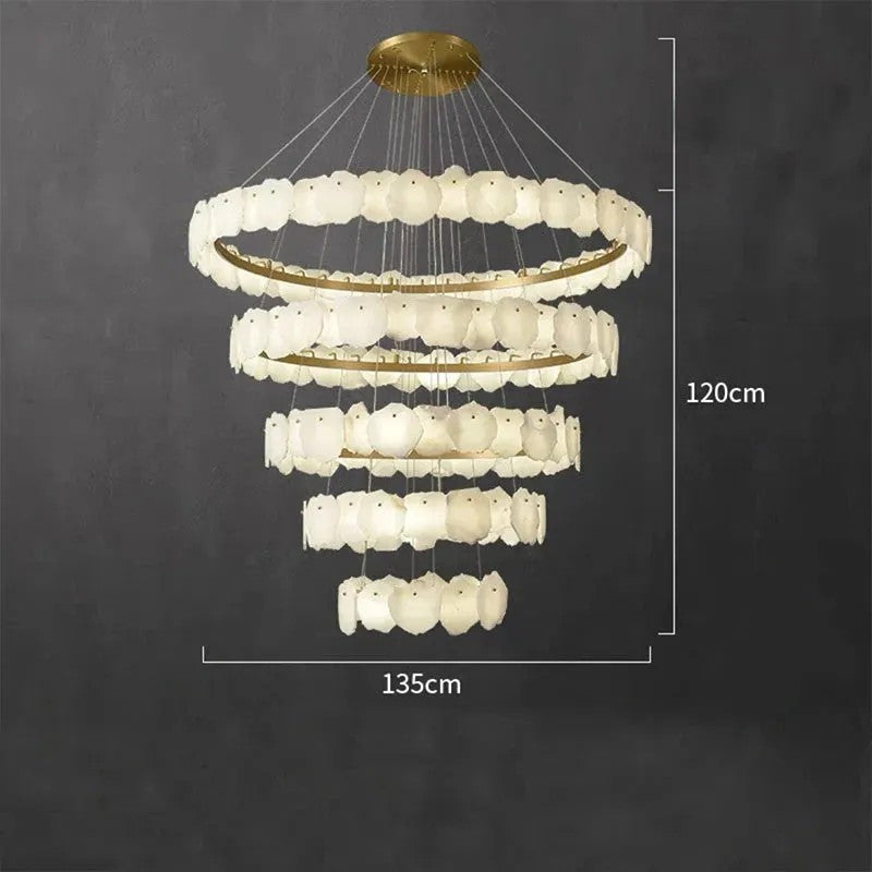 Alabaster Athena Spiral Chandelier For Staircase