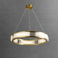 Alabaster Brass & White LED Chandelier – Luxury 39‑Inch Diameter