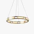 Alabaster Brass & White LED Chandelier – Luxury 39‑Inch Diameter