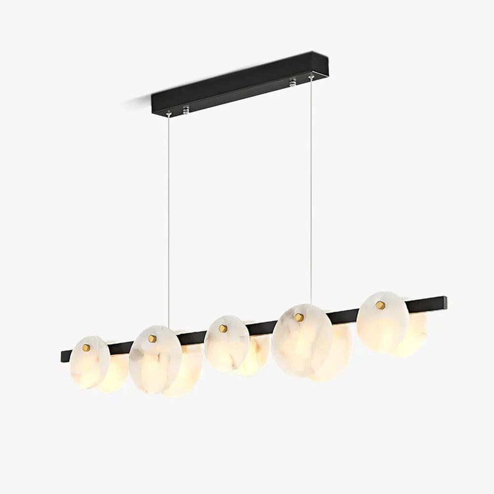 Alabaster Brass & White Snowflake Dining Chandelier