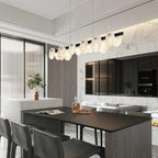 Alabaster Brass & White Snowflake Dining Chandelier
