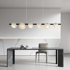 Alabaster Brass & White Snowflake Dining Chandelier