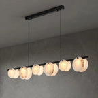 Alabaster Brass & White Snowflake Dining Chandelier