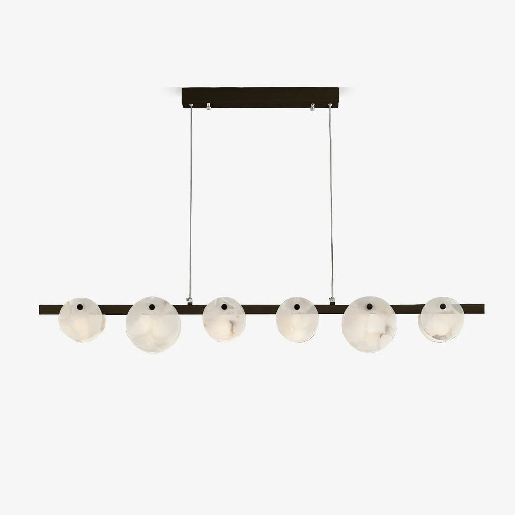 Alabaster Brass & White Snowflake Dining Chandelier