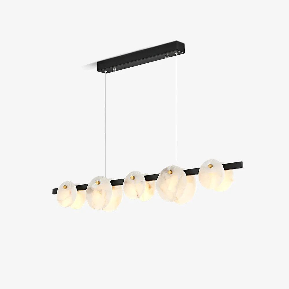 Alabaster Brass & White Snowflake Dining Chandelier