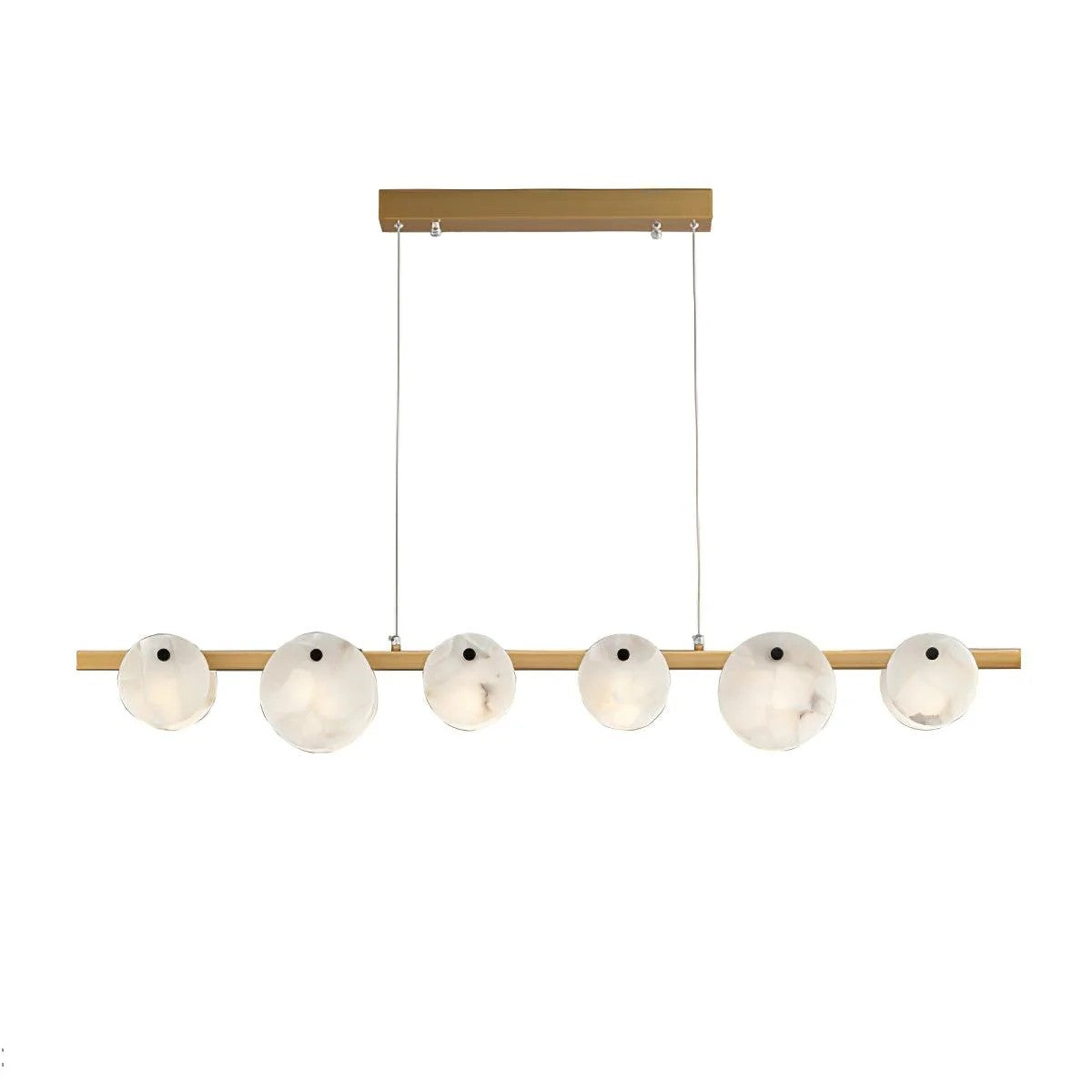 Alabaster Brass & White Snowflake Dining Chandelier