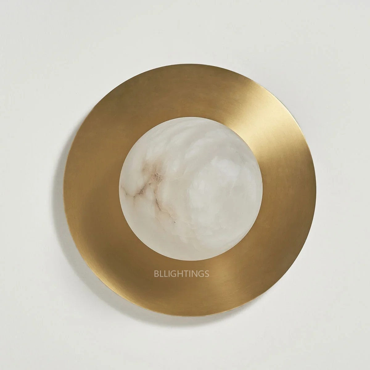 Alabaster Brass Wall Sconce