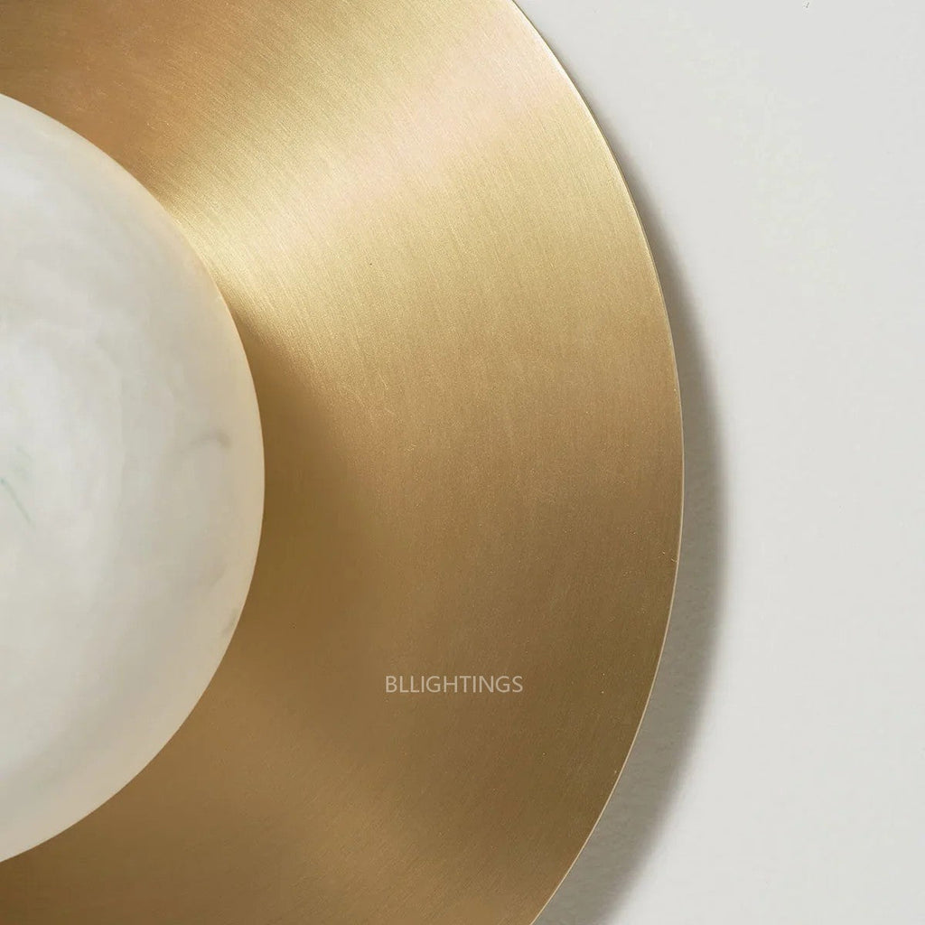 Alabaster Brass Wall Sconce