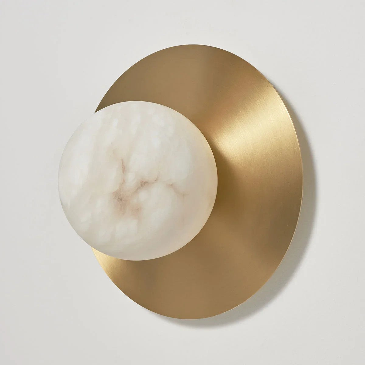 Alabaster Brass Wall Sconce