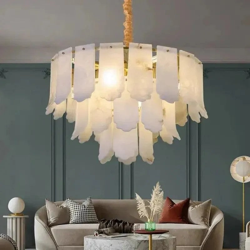 Alabaster Cerrial Petal Chandelier