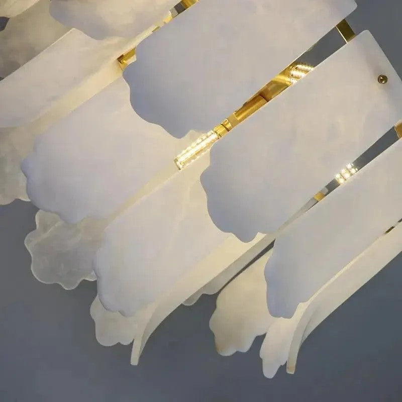 Alabaster Cerrial Petal Chandelier