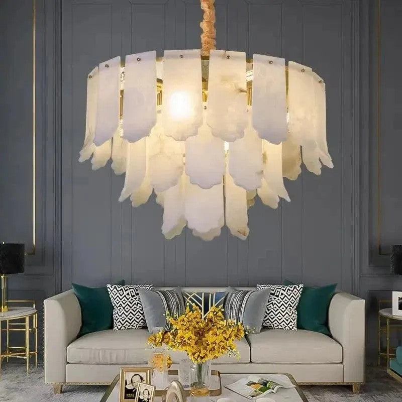 Alabaster Cerrial Petal Chandelier