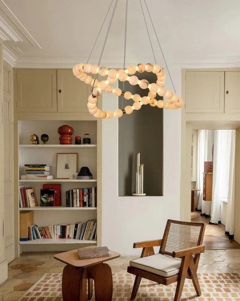 Alabaster Cirque 2 Rings Chandelier
