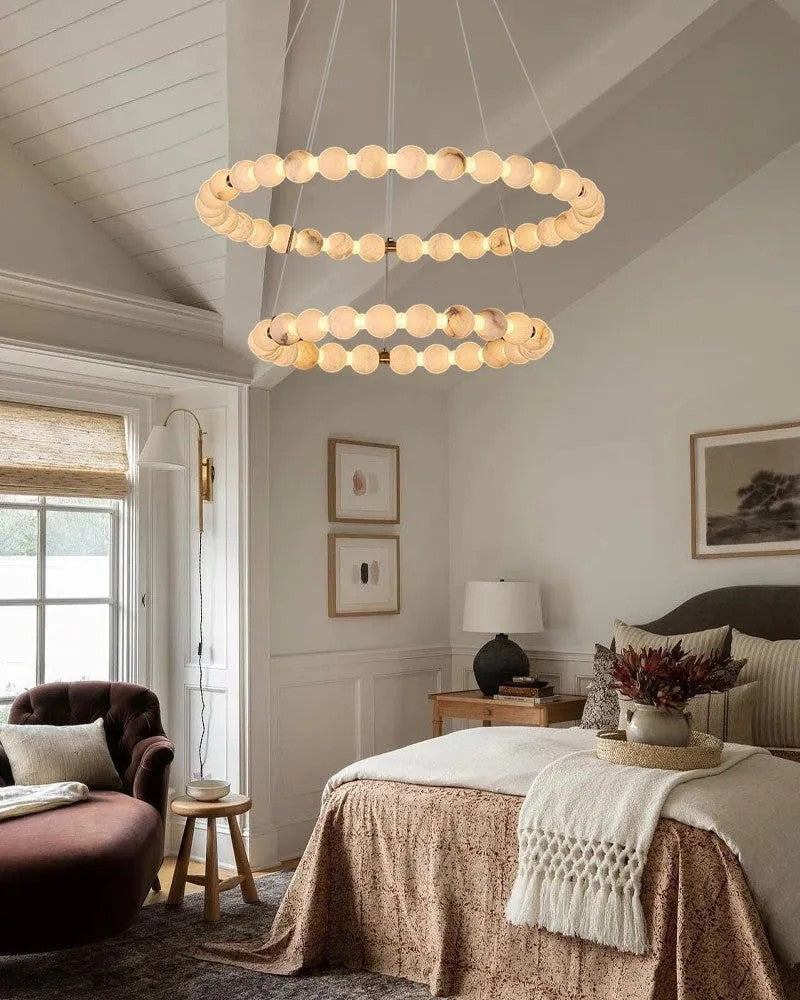 Alabaster Cirque 2 Rings Chandelier