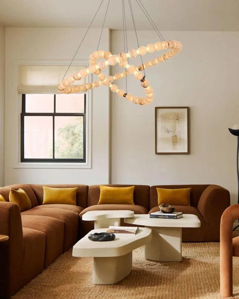 Alabaster Cirque 2 Rings Chandelier