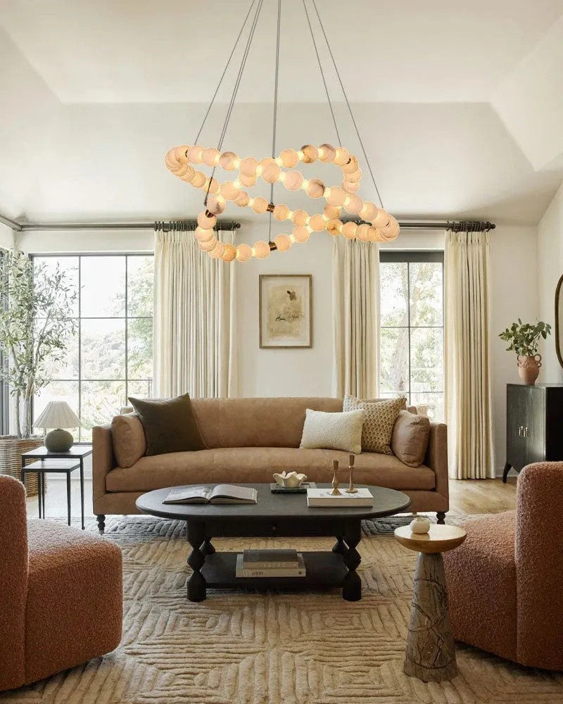 Alabaster Cirque 2 Rings Chandelier
