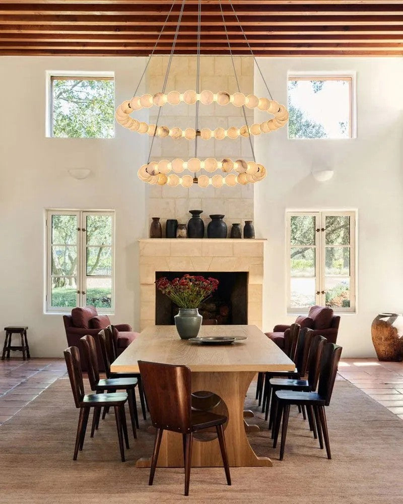 Alabaster Cirque 2 Rings Chandelier