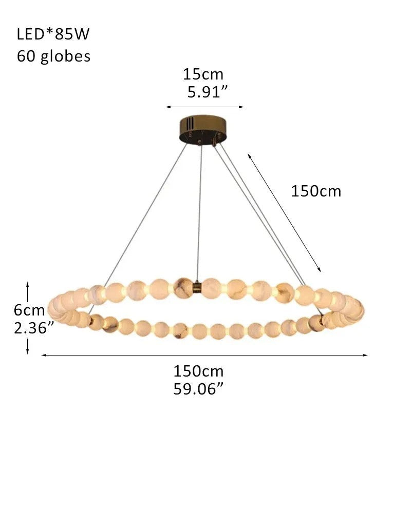 Alabaster Cirque Ring Chandelier